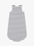 Petit Bateau Baby 2 Tog Bretion Stripe Cotton Sleeping Bag, Marshmallow/Smoke