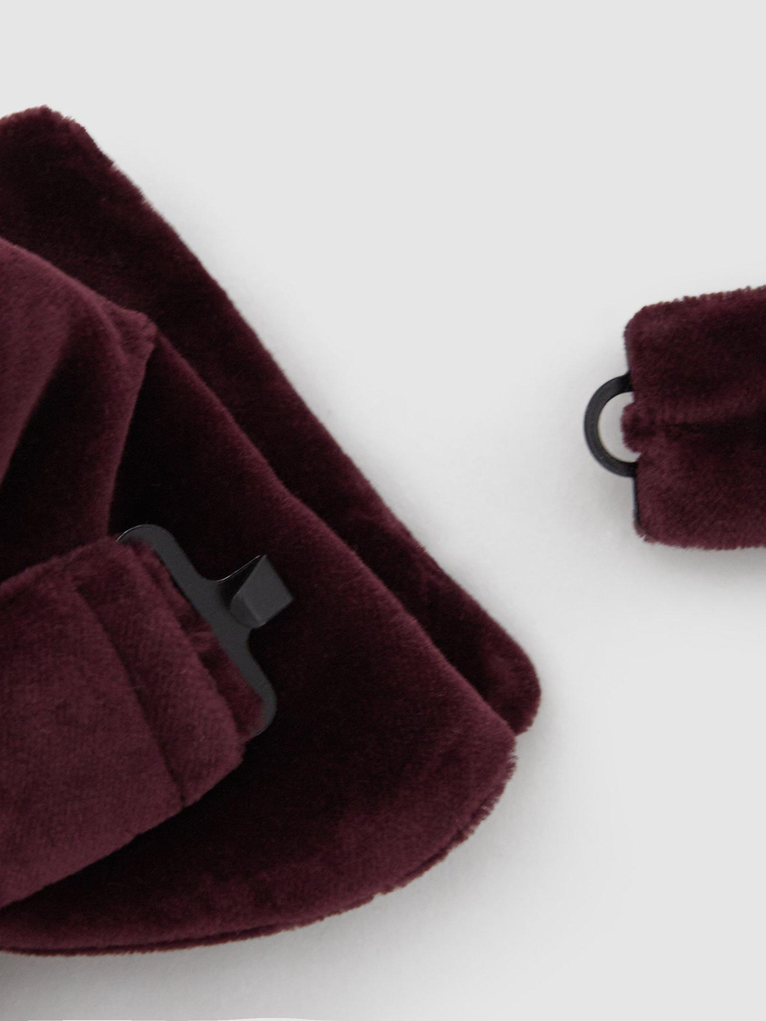 Product image 3 of 4, which shows Reiss Hike Velvet Bow Tie, Bordeaux, One Size