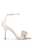 Lauren Ralph Lauren Allie Leather Flower Stiletto Heeled Sandals, White