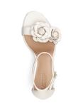 Lauren Ralph Lauren Allie Leather Flower Stiletto Heeled Sandals, White