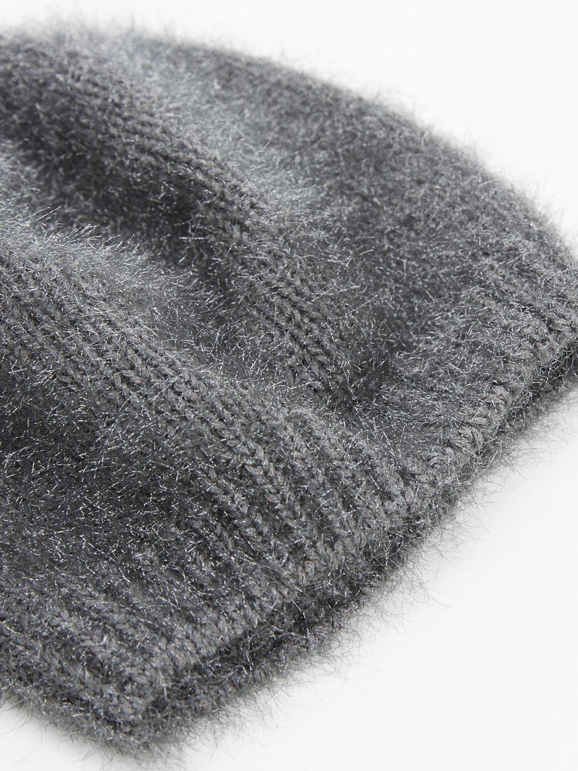 Mango Bonnielu Faux-Fur Beret Hat, Grey, One Size