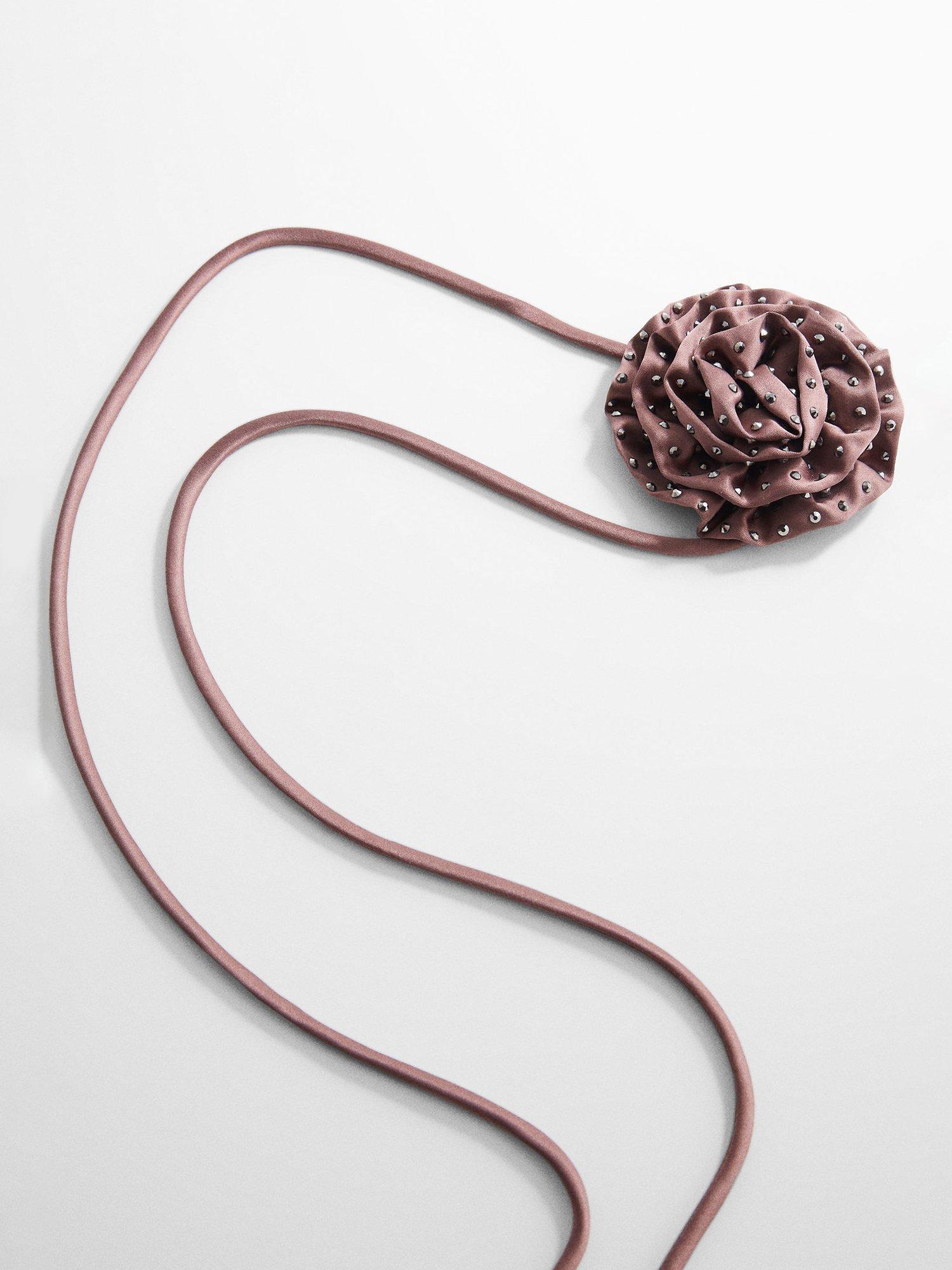Mango Circle Foulard Maxi Flower Choker, Brown, One Size