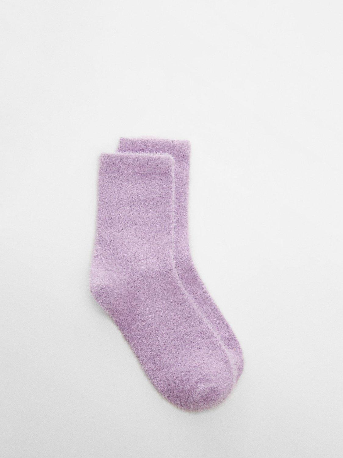 Mango Peluso Ankle Socks, Pastel Purple, One Size