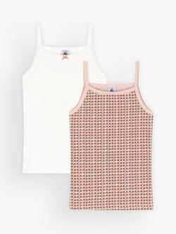 Petit Bateau Kids' Flower Vests, Pack of 2, Multi, Multi