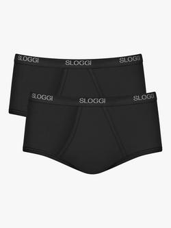 sloggi Basic Maxi Fit Trunks, Pack of 2, Black, Black