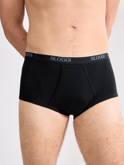 sloggi Basic Maxi Fit Trunks, Pack of 2, Black, Black
