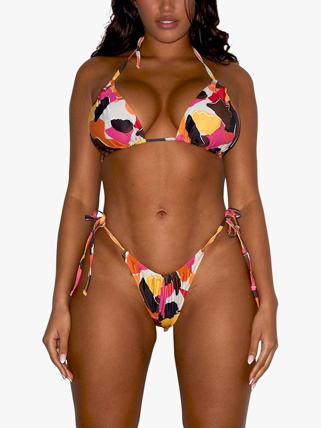 We Are We Wear Melissa Triangle Bikini Top, Paper Print Design