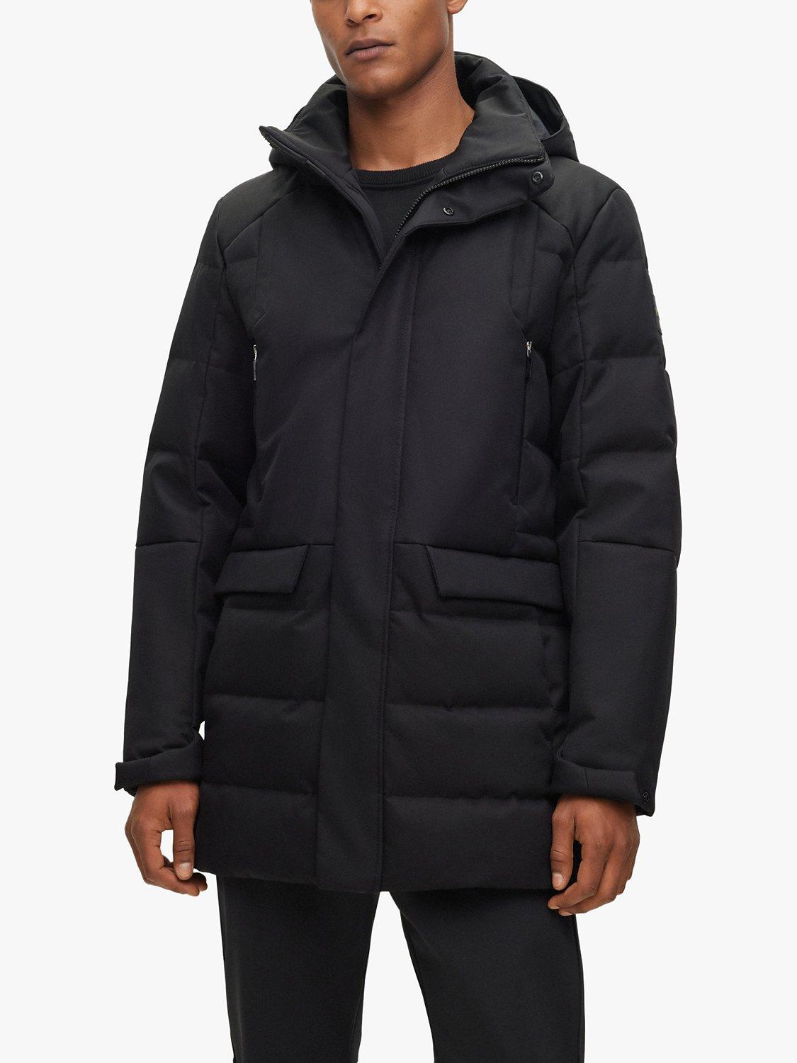 BOSS Zorn Hooded Quilted Jacket, Black