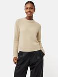 Jigsaw Compact Wool Crew Neck Jumper, Cream