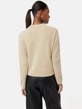 Jigsaw Compact Wool Crew Neck Jumper, Cream