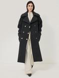 Jigsaw Raw Edge Wool Blend Coat, Charcoal