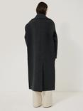Jigsaw Raw Edge Wool Blend Coat, Charcoal