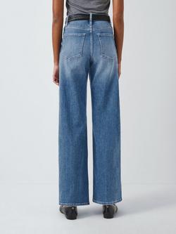 FRAME Le Slim Palazzo Wide Leg Flare Jeans, Drizzle - view 2, Drizzle