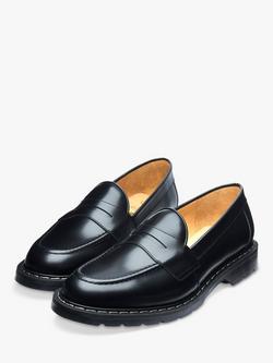 Solovair Saddle Loafers, Black - view 2, Black Hi Shine
