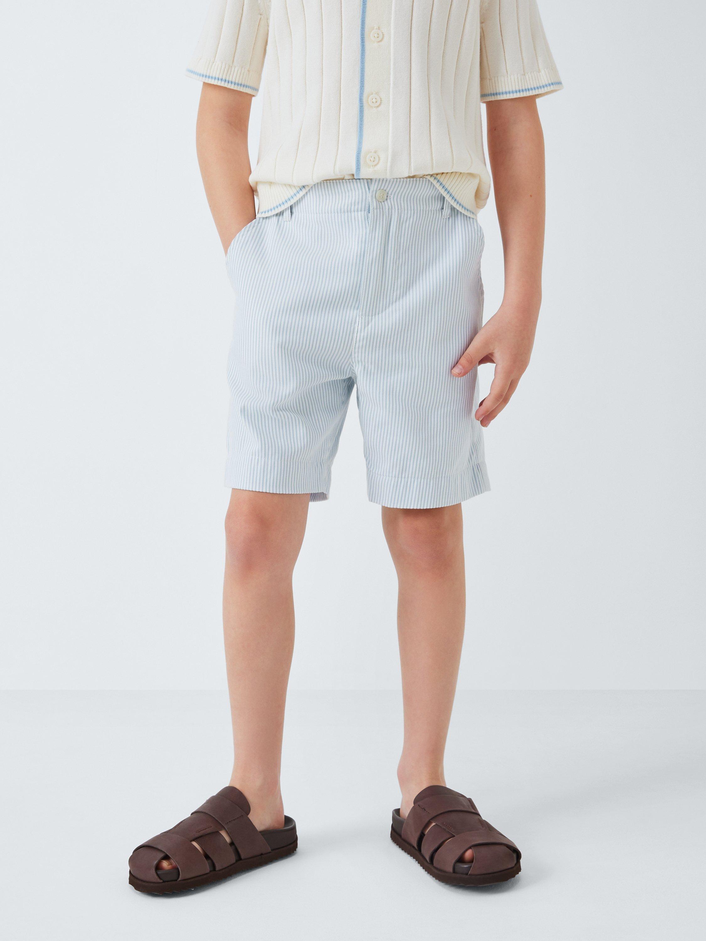 John Lewis Heirloom Collection Kids' Ticking Stripe Shorts, Blue/White
