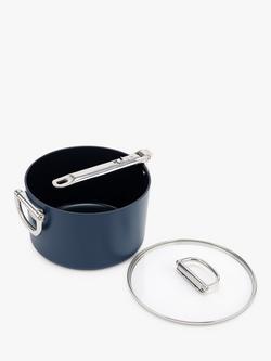 Joseph Joseph Space Folding Handle Aluminium Non-Stick Saucepan & Lid, Navy - view 2, Navy