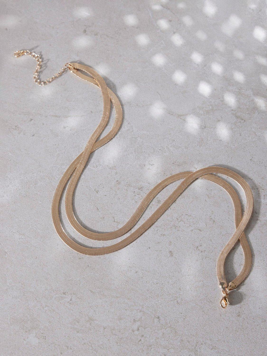 Mint Velvet Gold Tone Snake Layered Necklace, Gold
