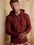 British Boxers Zip Up Lounge Hoodie, Burgundy