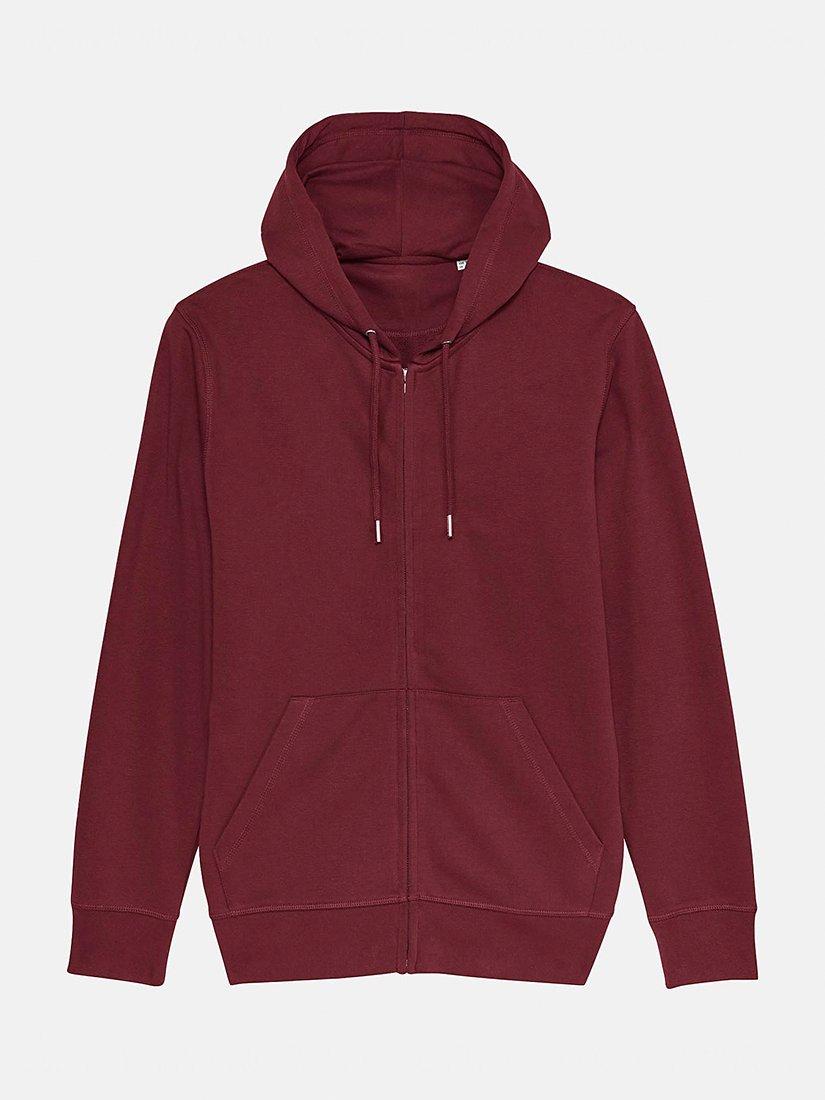 Product image 2 of 4, which shows British Boxers Zip Up Lounge Hoodie, Burgundy, S
