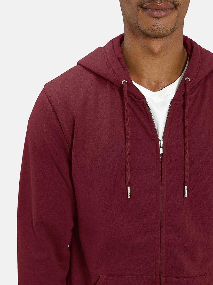 Product image 4 of 4, which shows British Boxers Zip Up Lounge Hoodie, Burgundy, S