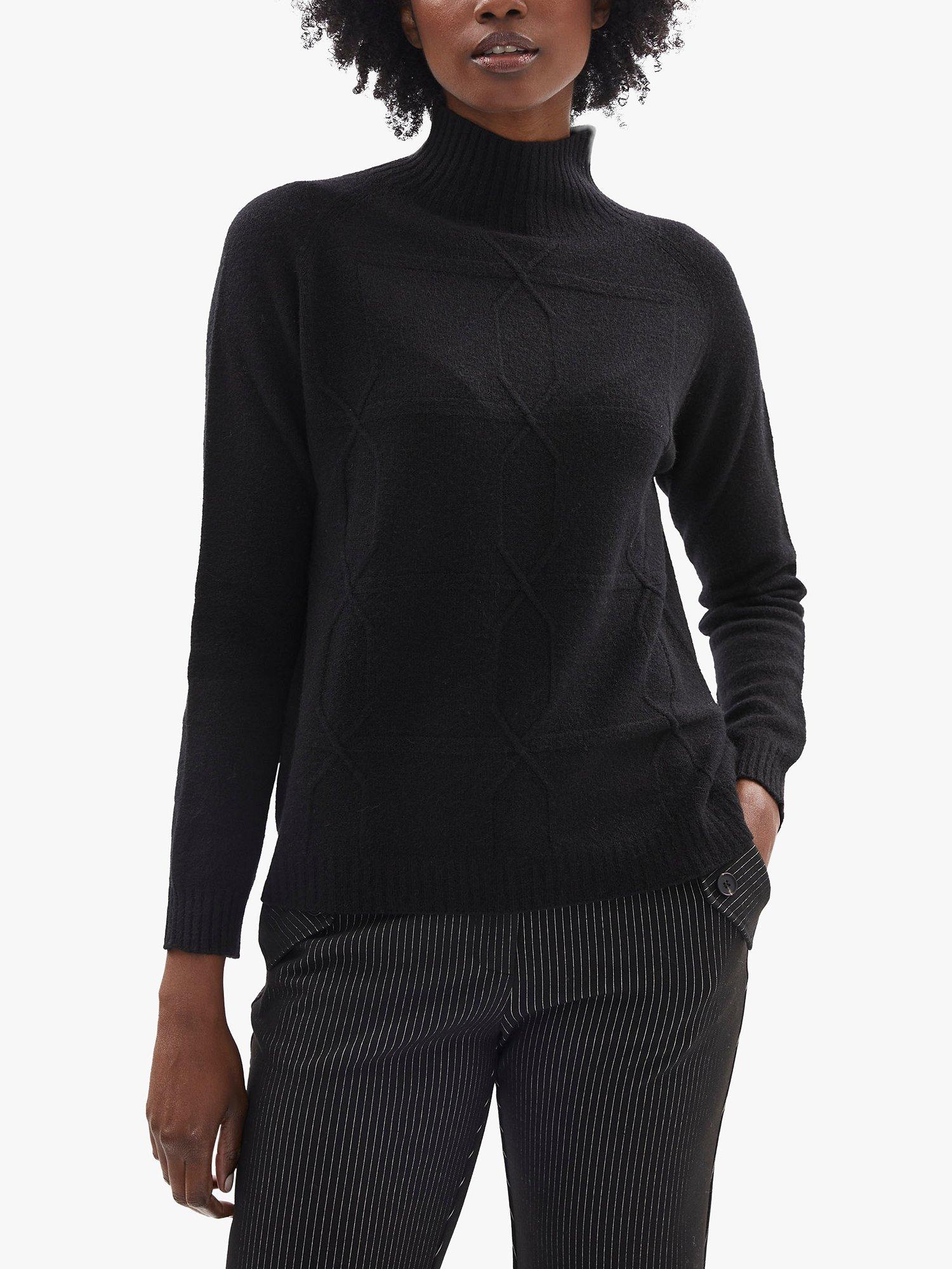 Product image 1 of 4, which shows James Lakeland Cross Diamond Wool Blend Jumper, Black, 8