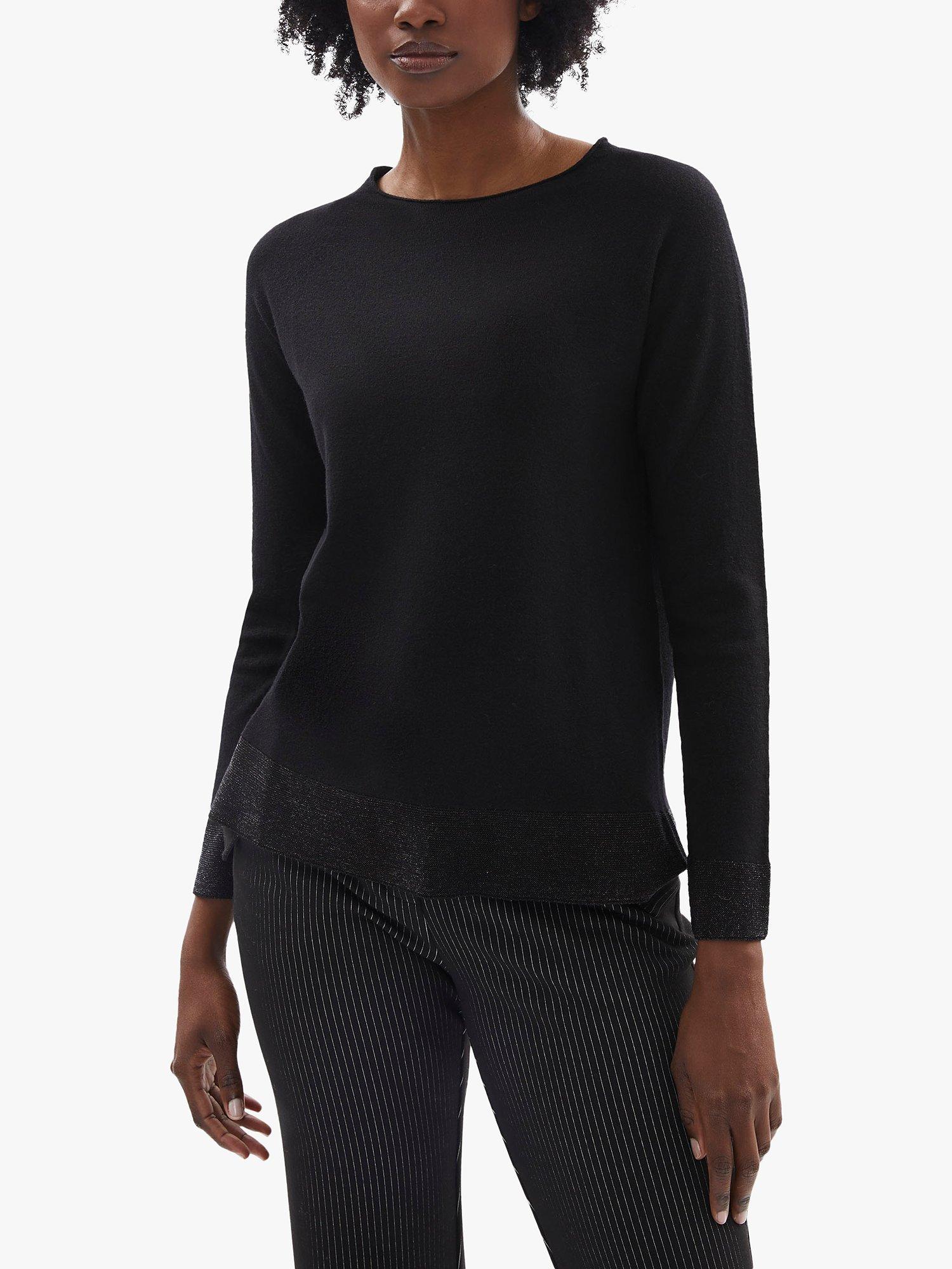 Product image 1 of 5, which shows James Lakeland Metallic Detail Wool Blend Jumper, Black, 8