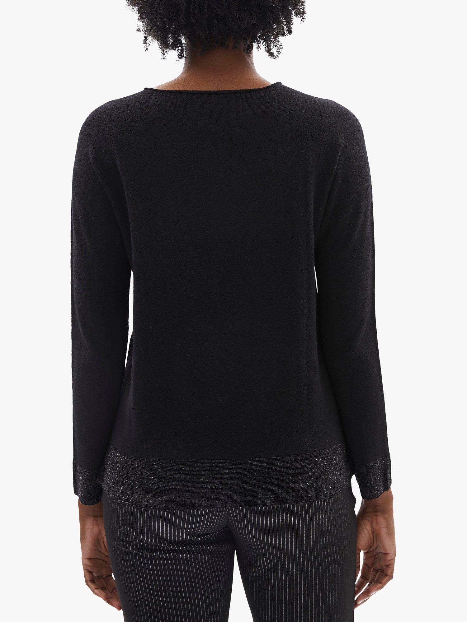 Product image 2 of 5, which shows James Lakeland Metallic Detail Wool Blend Jumper, Black, 8