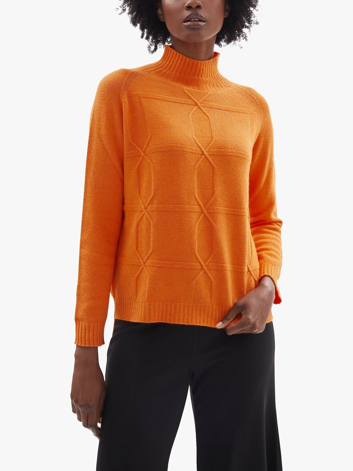 James Lakeland Cross Diamond Wool Blend Jumper, Orange