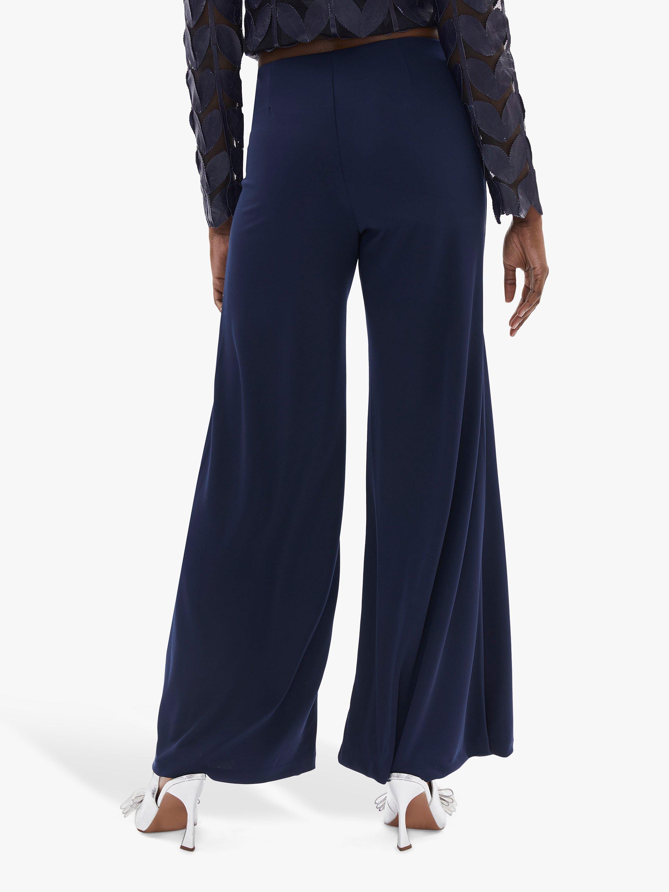 James Lakeland Wide Leg Palazzo Trousers, Navy, 8