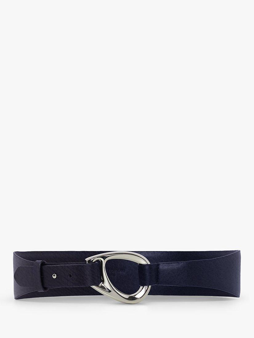 Product image 1 of 3, which shows Jasper Conran London Bee Leather Belt, Navy, S