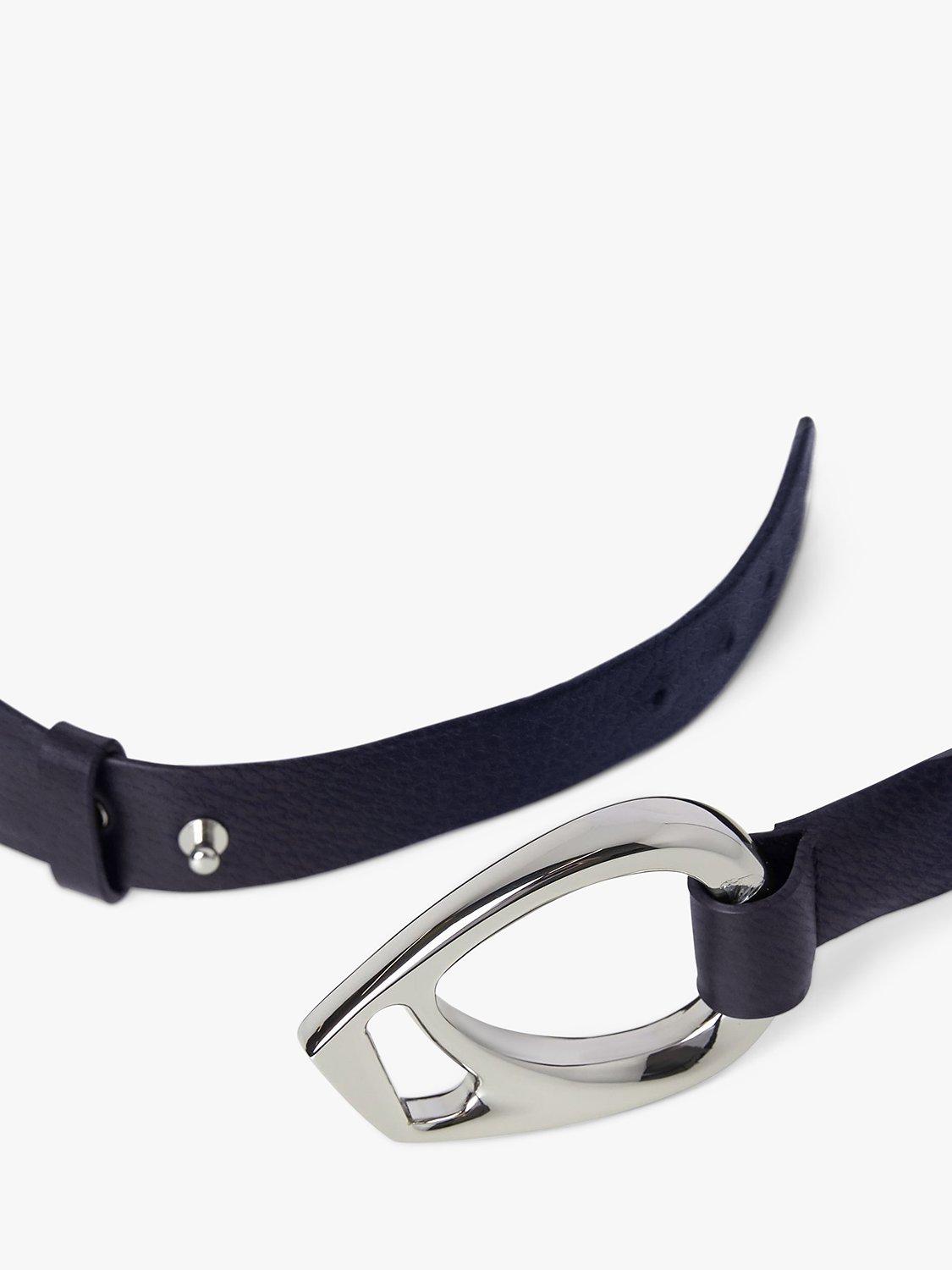 Product image 2 of 3, which shows Jasper Conran London Bee Leather Belt, Navy, S
