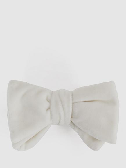Reiss Hike Velvet Bow Tie, Ivory