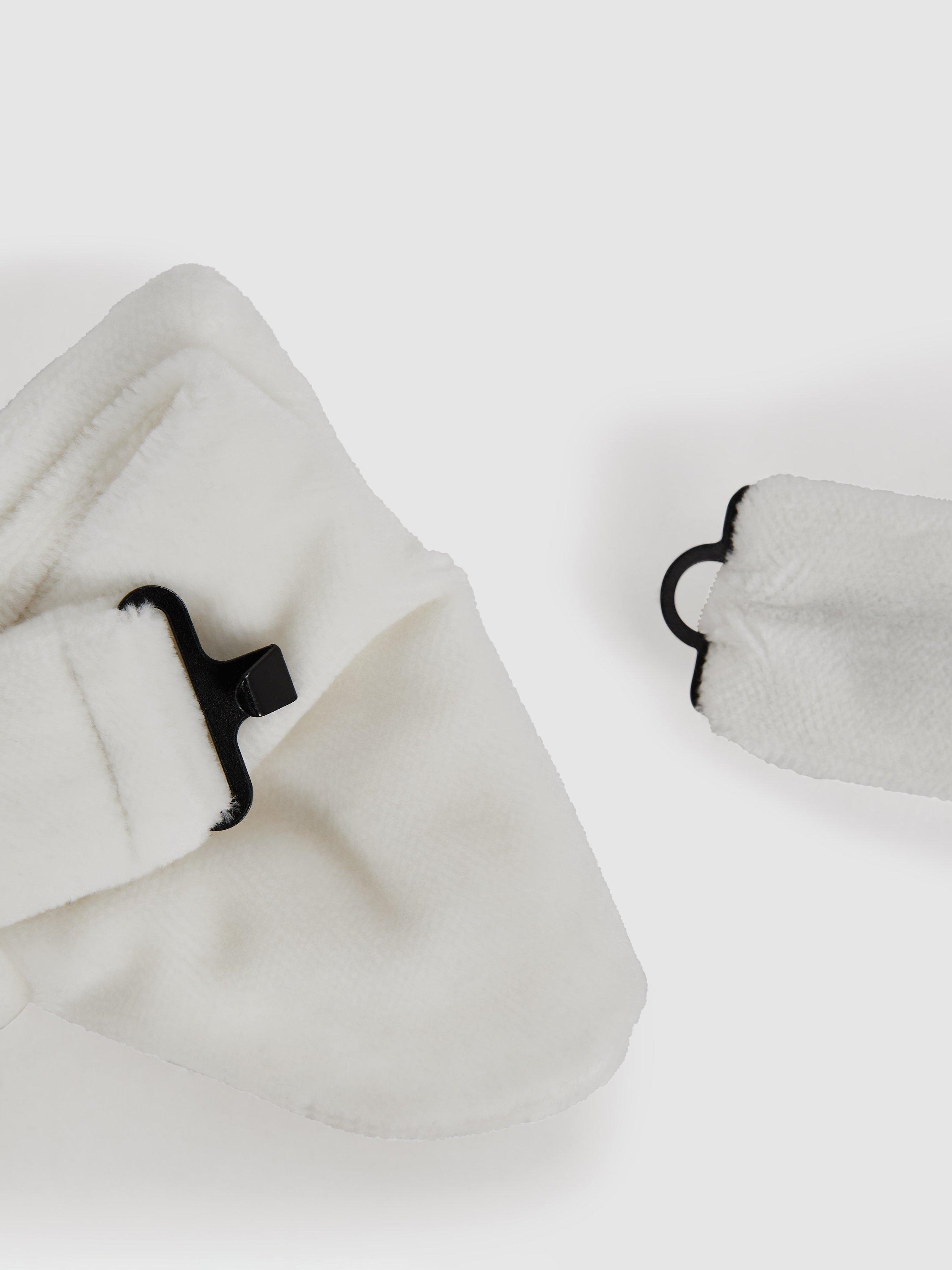 Product image 3 of 4, which shows Reiss Hike Velvet Bow Tie, Ivory, One Size