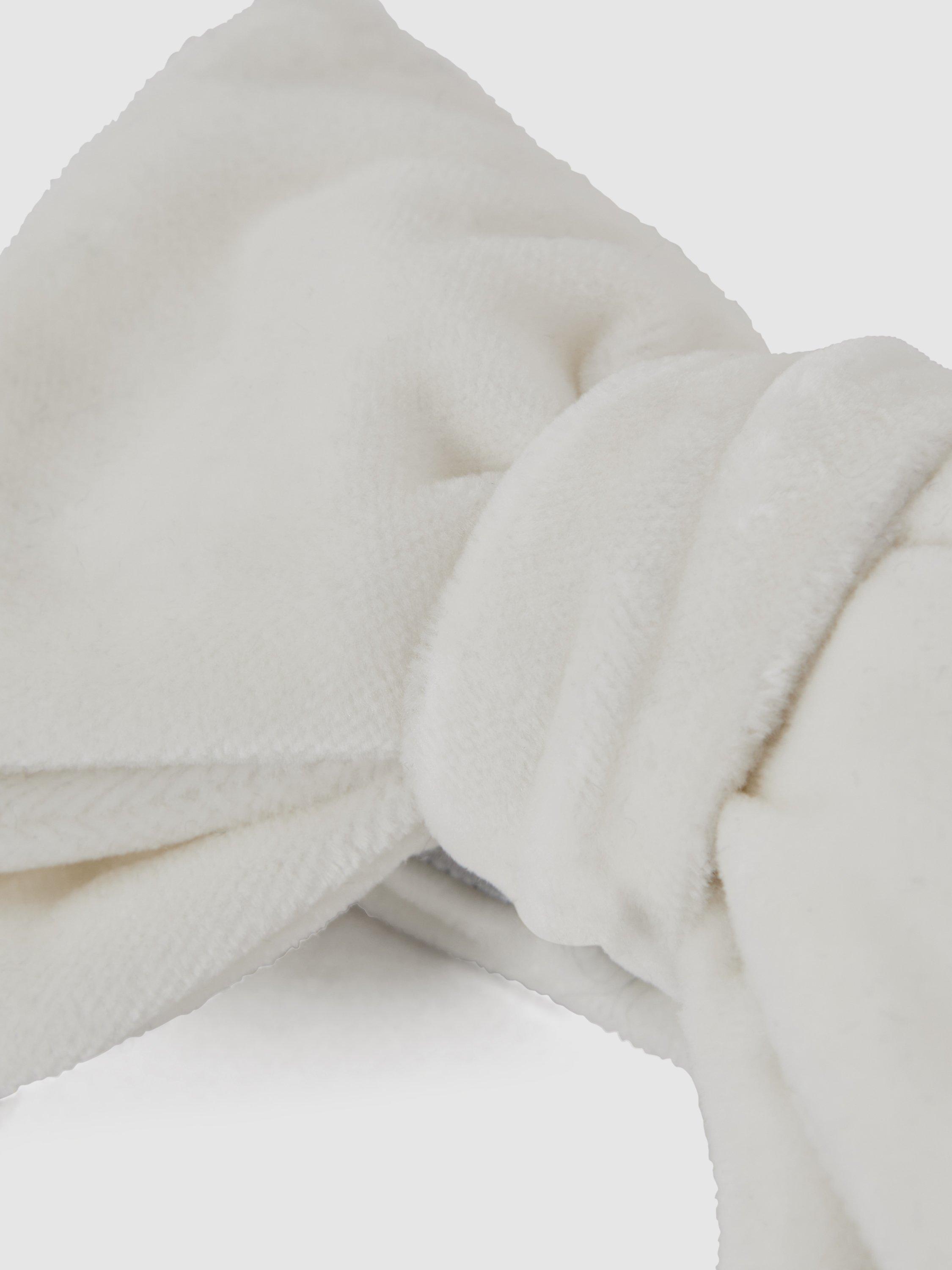 Product image 2 of 4, which shows Reiss Hike Velvet Bow Tie, Ivory, One Size