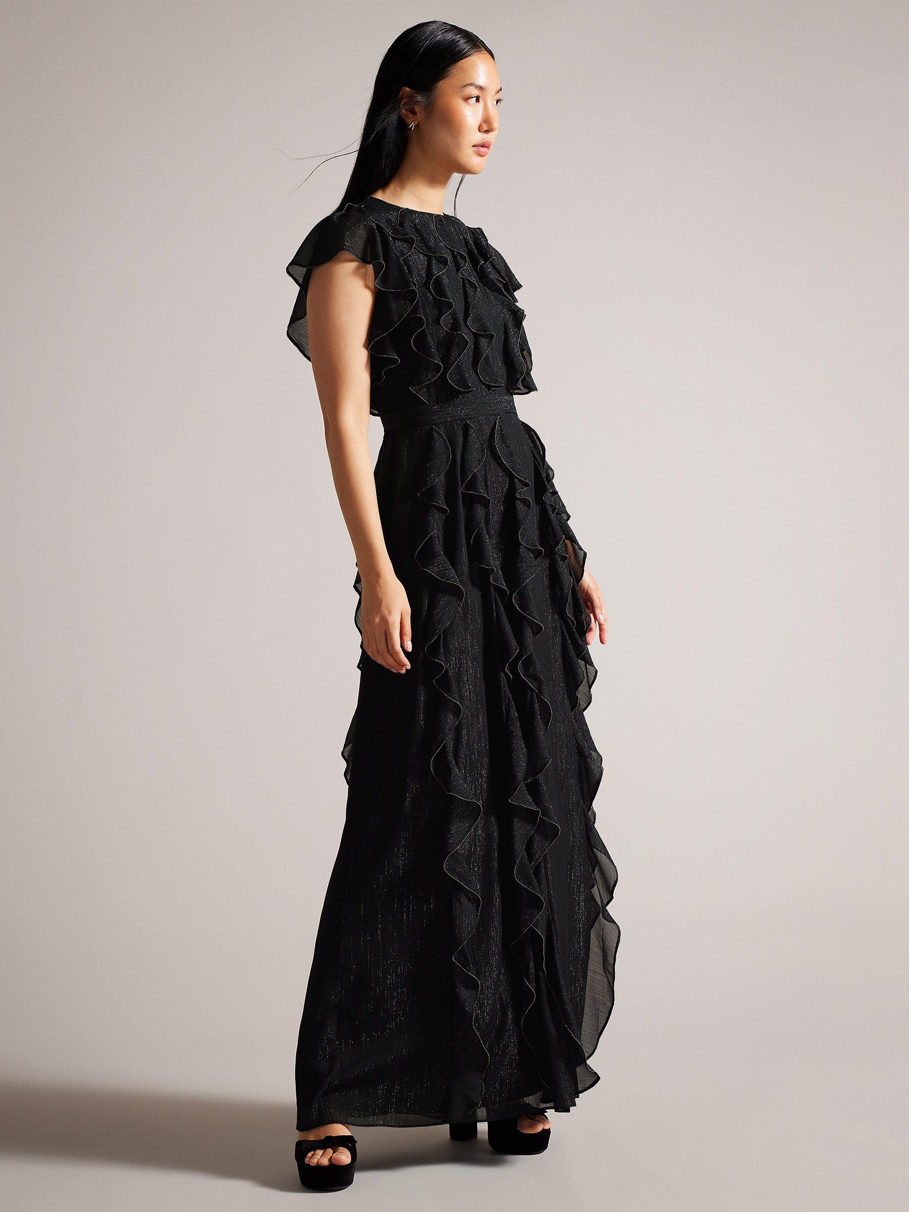 Ted Baker Hazzie Ruffle Maxi Dress, Black