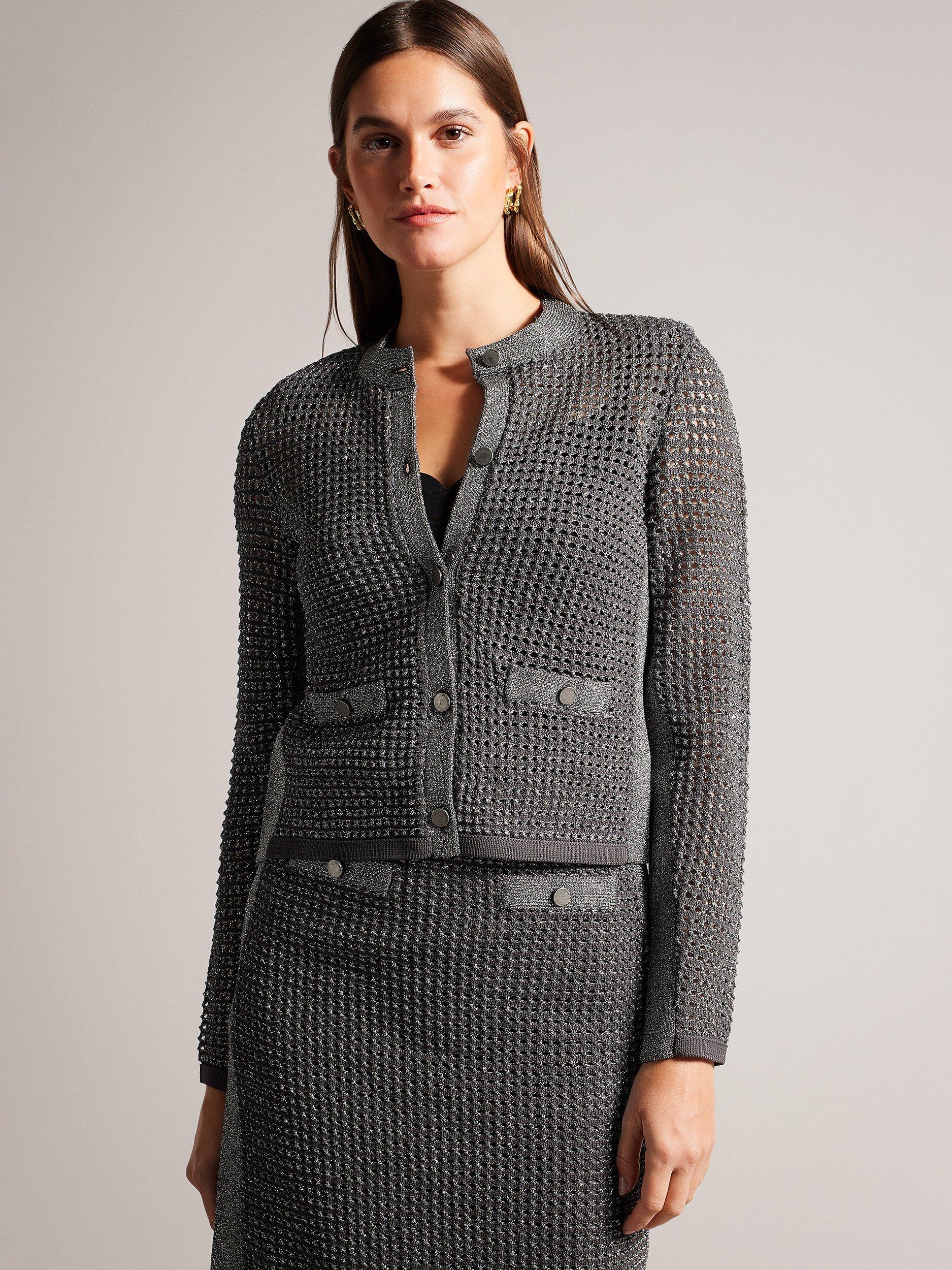 Ted Baker Sallyan Knitted Jacket, Gunmetal