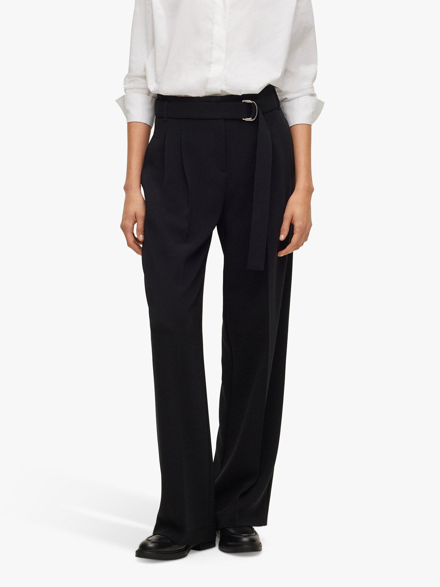 BOSS Tapiana Straight Leg Tailored Trousers, Black