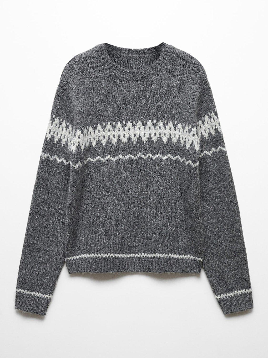 Mango Kids' Max Wool Blend Knitted Jumper, Dark Grey