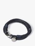 Simon Carter Men's Padstow Leather Wrap Bracelet, Navy