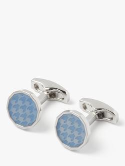 Simon Carter Dogtooth Enamel Cufflinks, Light Blue, Lght Blue