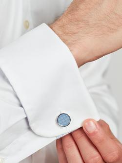 Simon Carter Dogtooth Enamel Cufflinks, Light Blue - view 2, Lght Blue