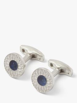 Simon Carter Petal Cufflinks, Silver/Blue