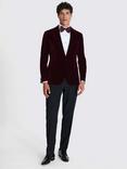 Moss Slim Fit Velvet Jacket, Burgundy