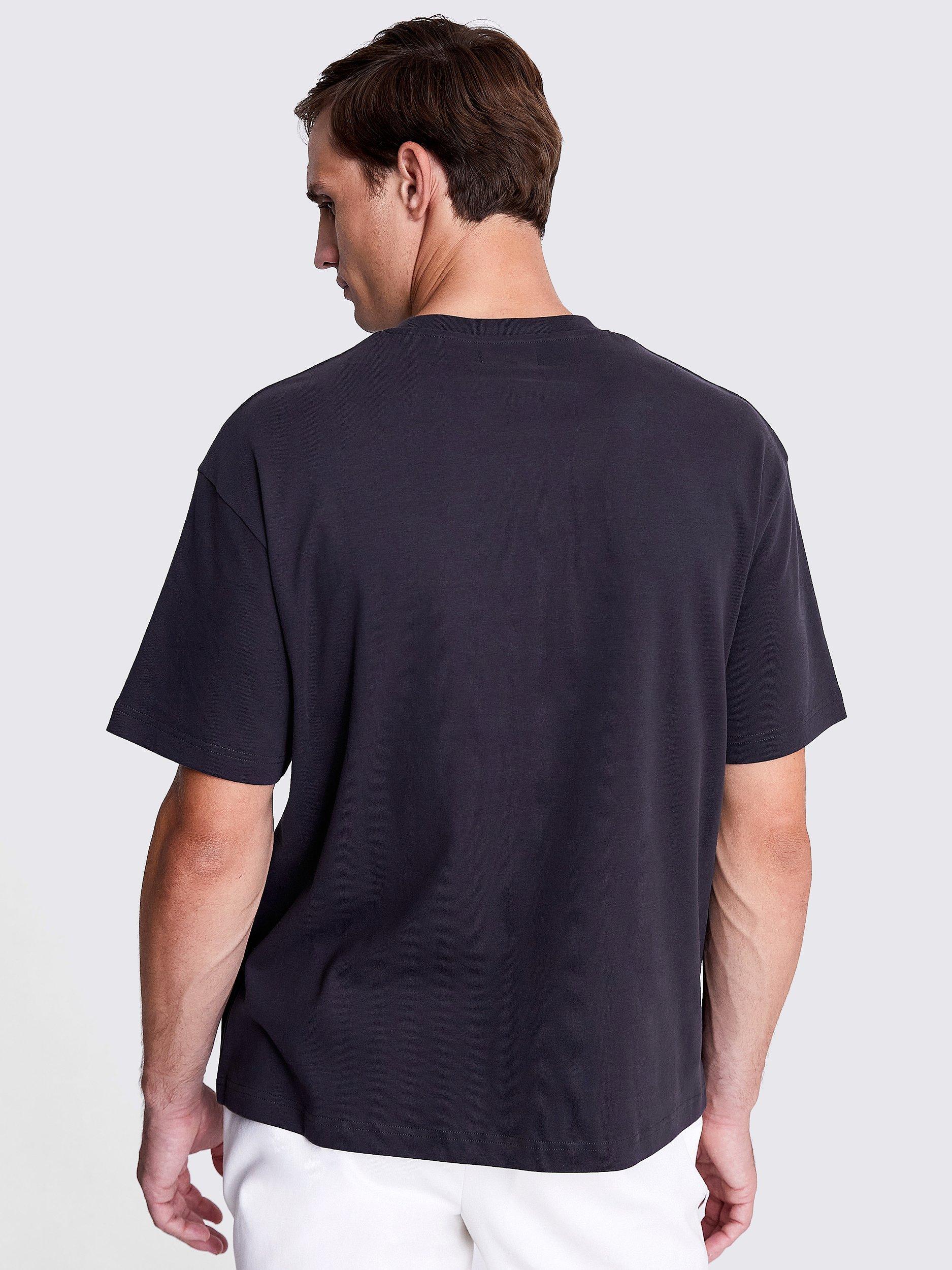Product image 3 of 5, which shows Moss Heavy Weight Crew Neck T-Shirt, Grey, S