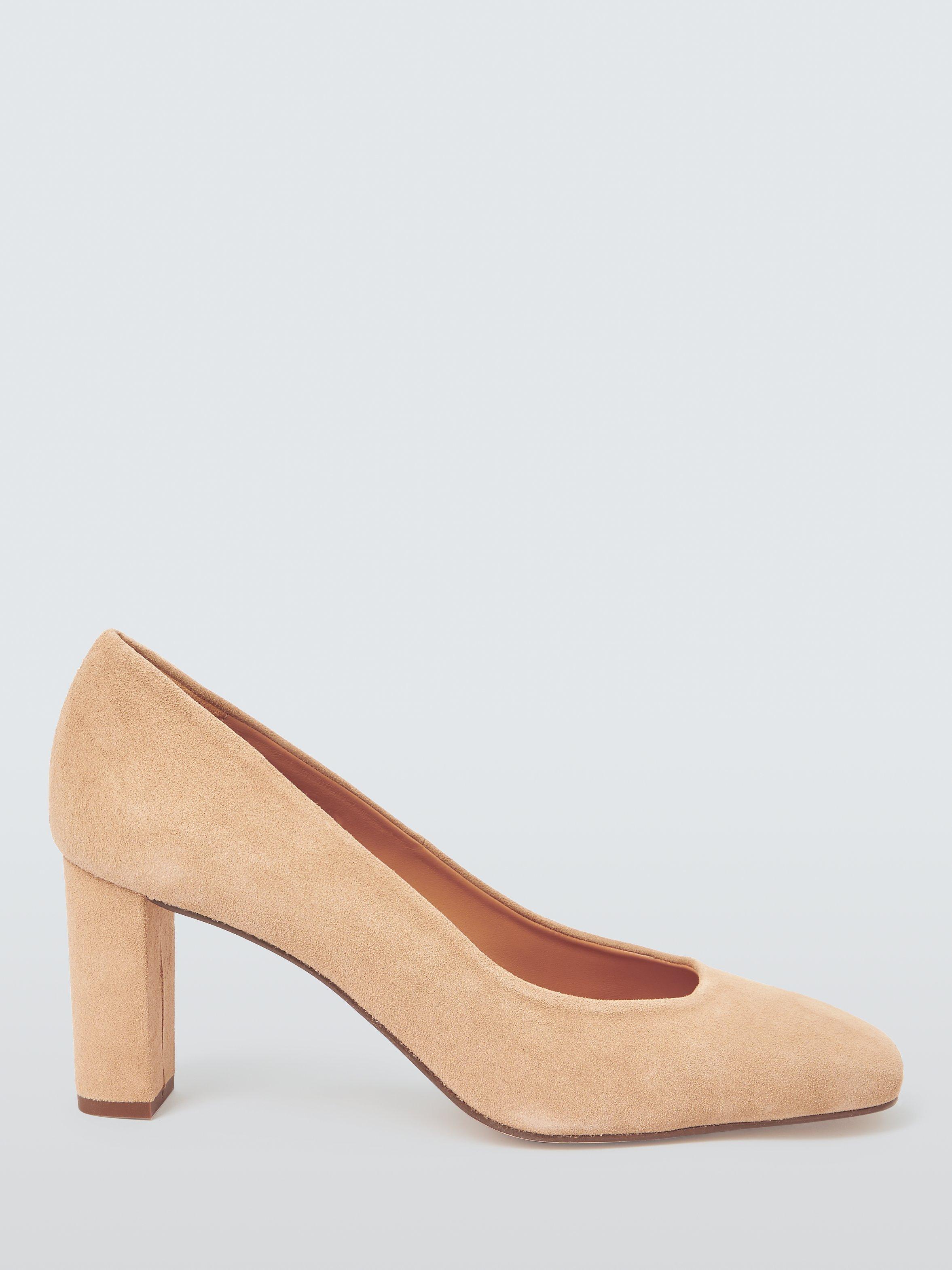 John Lewis Amilia Suede Court Shoes Neutral Beige