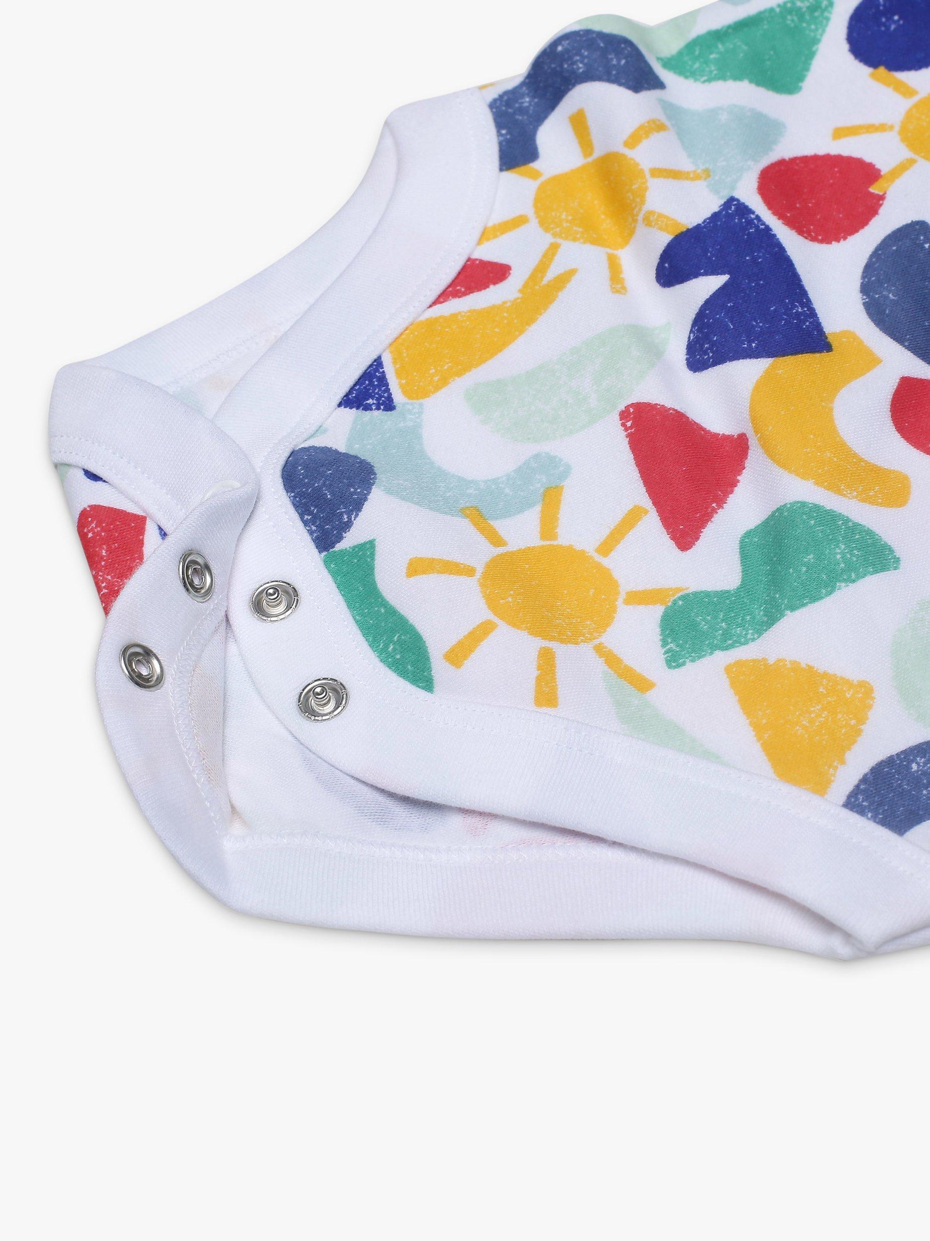 Product image 11 of 11, which shows Mini Cuddles Baby Bear, Coastal Graphic & Nautical Stripe Bodysuits, Pack Of 3, White/Multi, 0-3 months