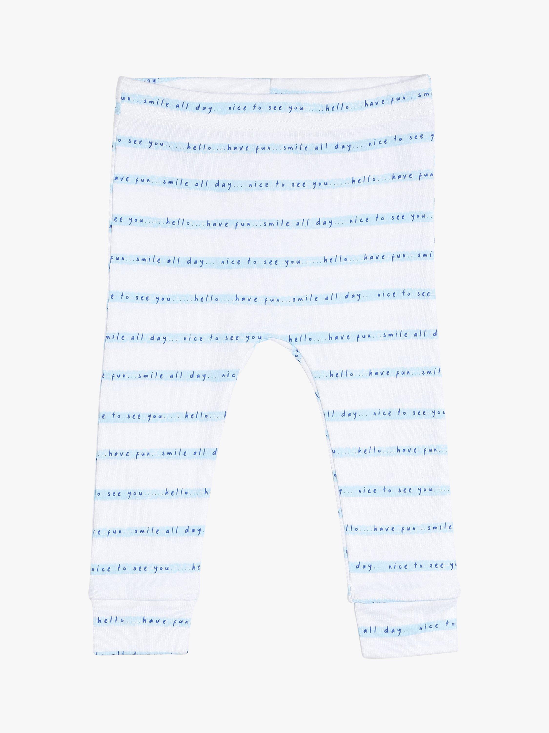 Product image 4 of 10, which shows Mini Cuddles Baby Nautical Stripe & Coastal Graphic Top, Bodysuit & Leggings Set, Pack of 4, White/Multi, 0-3 months