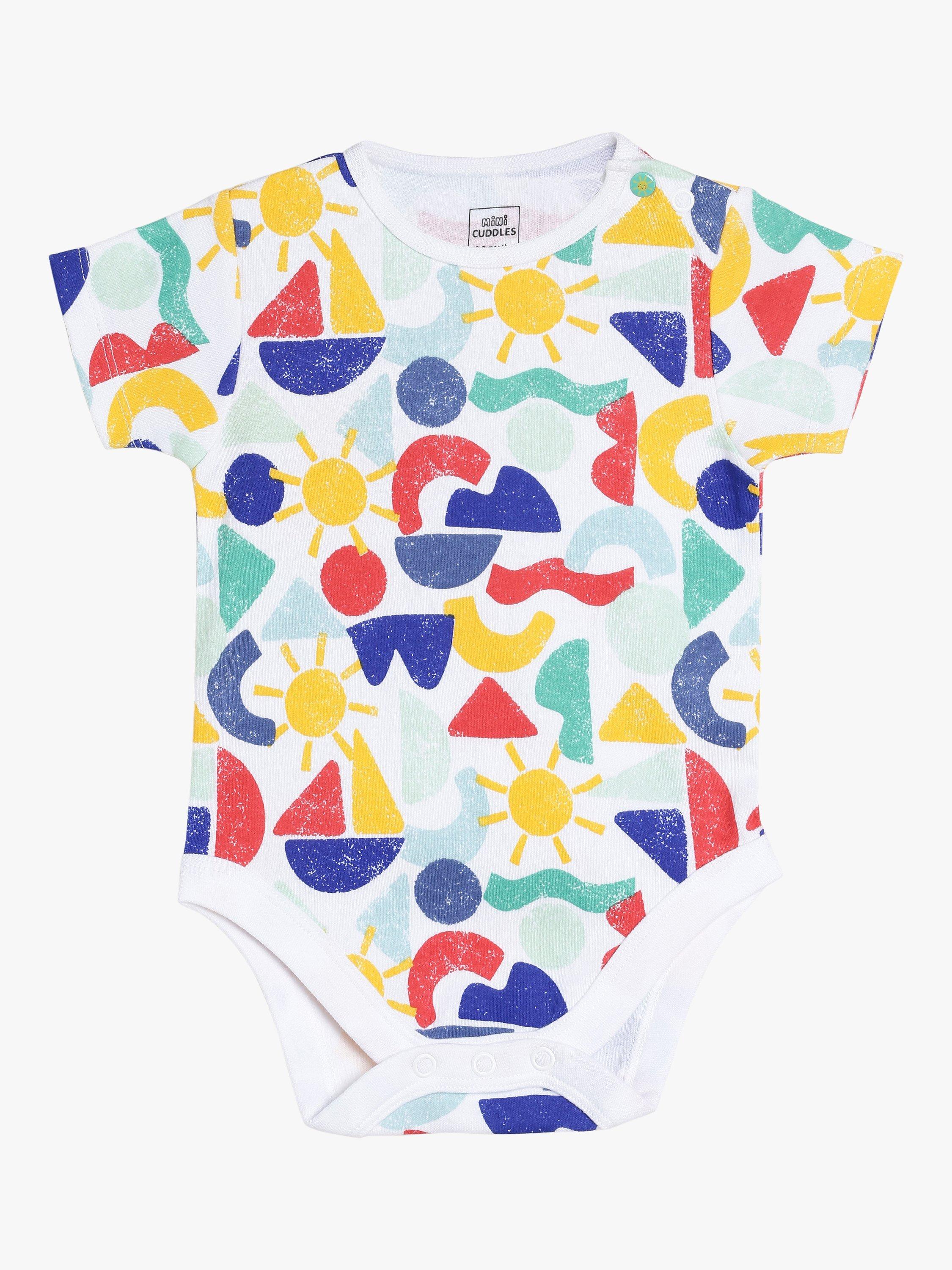 Product image 7 of 10, which shows Mini Cuddles Baby Nautical Stripe & Coastal Graphic Top, Bodysuit & Leggings Set, Pack of 4, White/Multi, 0-3 months