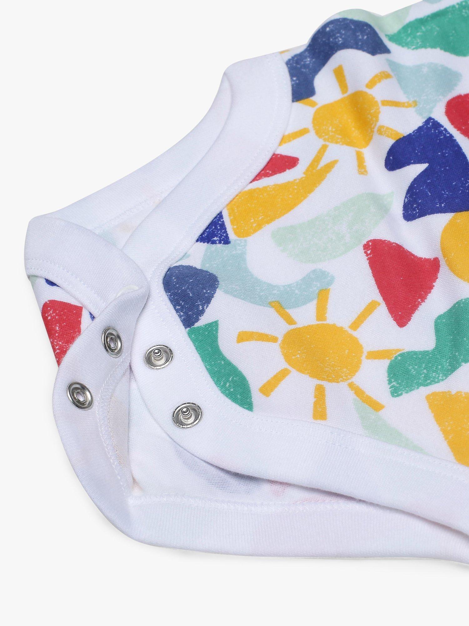 Product image 10 of 10, which shows Mini Cuddles Baby Nautical Stripe & Coastal Graphic Top, Bodysuit & Leggings Set, Pack of 4, White/Multi, 0-3 months