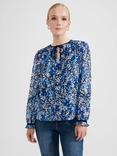 Hobbs Sasha Long Sleeve Blouse, Blue/Multi